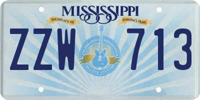 MS license plate ZZW713