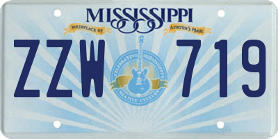 MS license plate ZZW719