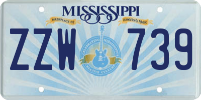 MS license plate ZZW739