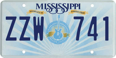 MS license plate ZZW741