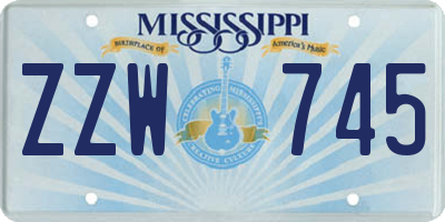 MS license plate ZZW745