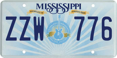 MS license plate ZZW776