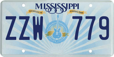 MS license plate ZZW779