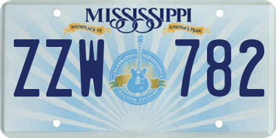 MS license plate ZZW782