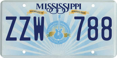 MS license plate ZZW788