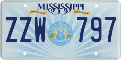 MS license plate ZZW797