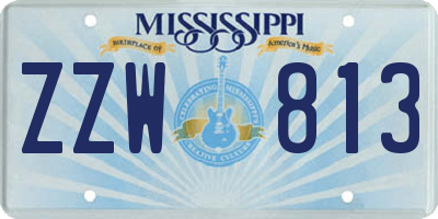 MS license plate ZZW813