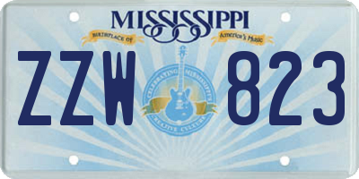 MS license plate ZZW823