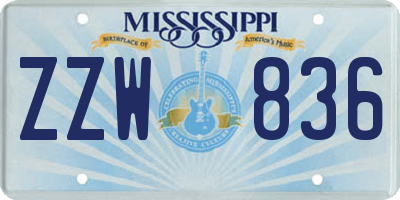 MS license plate ZZW836