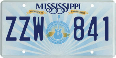 MS license plate ZZW841