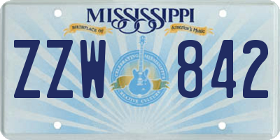 MS license plate ZZW842