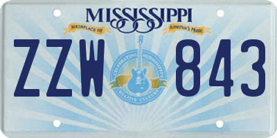 MS license plate ZZW843