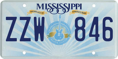 MS license plate ZZW846