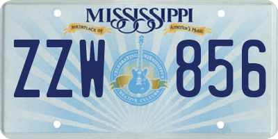 MS license plate ZZW856