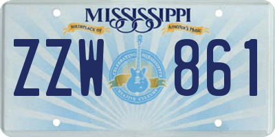 MS license plate ZZW861