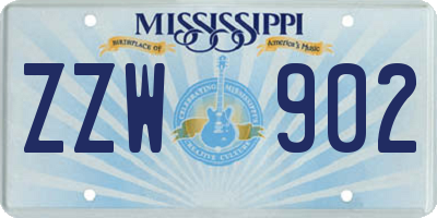 MS license plate ZZW902