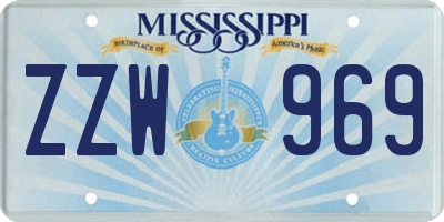 MS license plate ZZW969