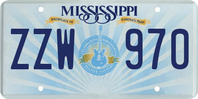 MS license plate ZZW970