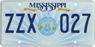 MS license plate ZZX027