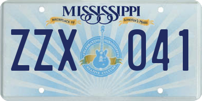 MS license plate ZZX041