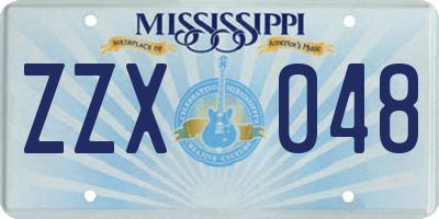 MS license plate ZZX048