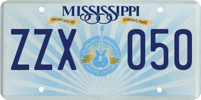 MS license plate ZZX050