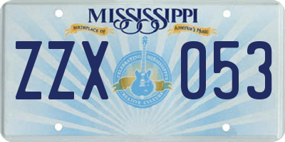 MS license plate ZZX053