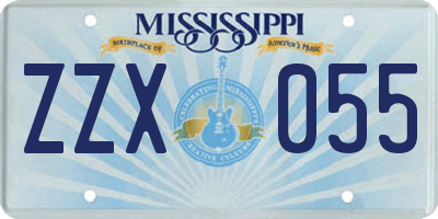 MS license plate ZZX055