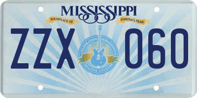 MS license plate ZZX060