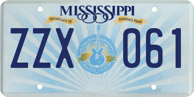 MS license plate ZZX061