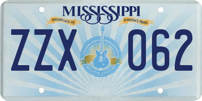 MS license plate ZZX062