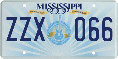 MS license plate ZZX066