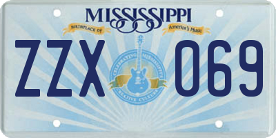 MS license plate ZZX069