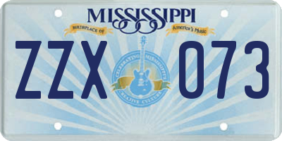 MS license plate ZZX073