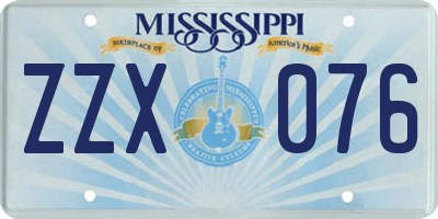 MS license plate ZZX076