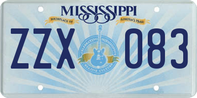 MS license plate ZZX083