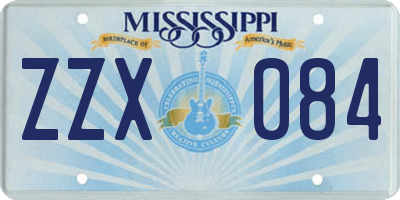 MS license plate ZZX084