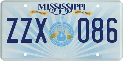 MS license plate ZZX086