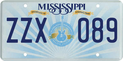 MS license plate ZZX089