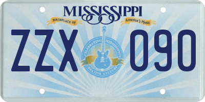 MS license plate ZZX090