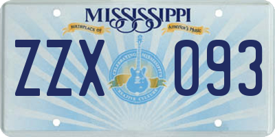 MS license plate ZZX093