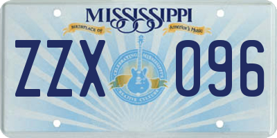 MS license plate ZZX096