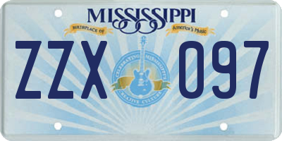 MS license plate ZZX097