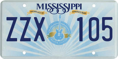 MS license plate ZZX105