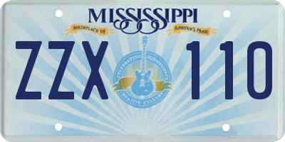 MS license plate ZZX110