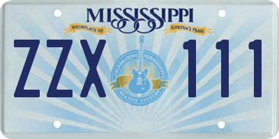 MS license plate ZZX111