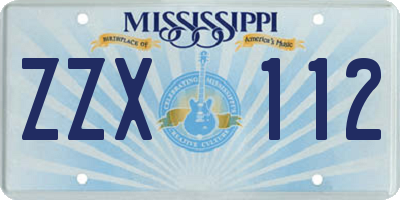 MS license plate ZZX112