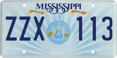 MS license plate ZZX113