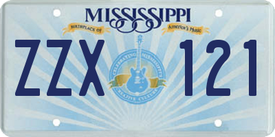 MS license plate ZZX121