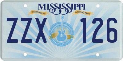 MS license plate ZZX126